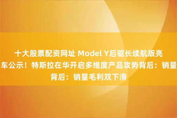 十大股票配资网址 Model Y后驱长续航版亮相工信部新车公示！特斯拉在华开启多维度产品攻势背后：销量毛利双下滑