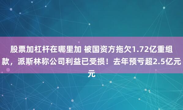股票加杠杆在哪里加 被国资方拖欠1.72亿重组款，派斯林称公司利益已受损！去年预亏超2.5亿元